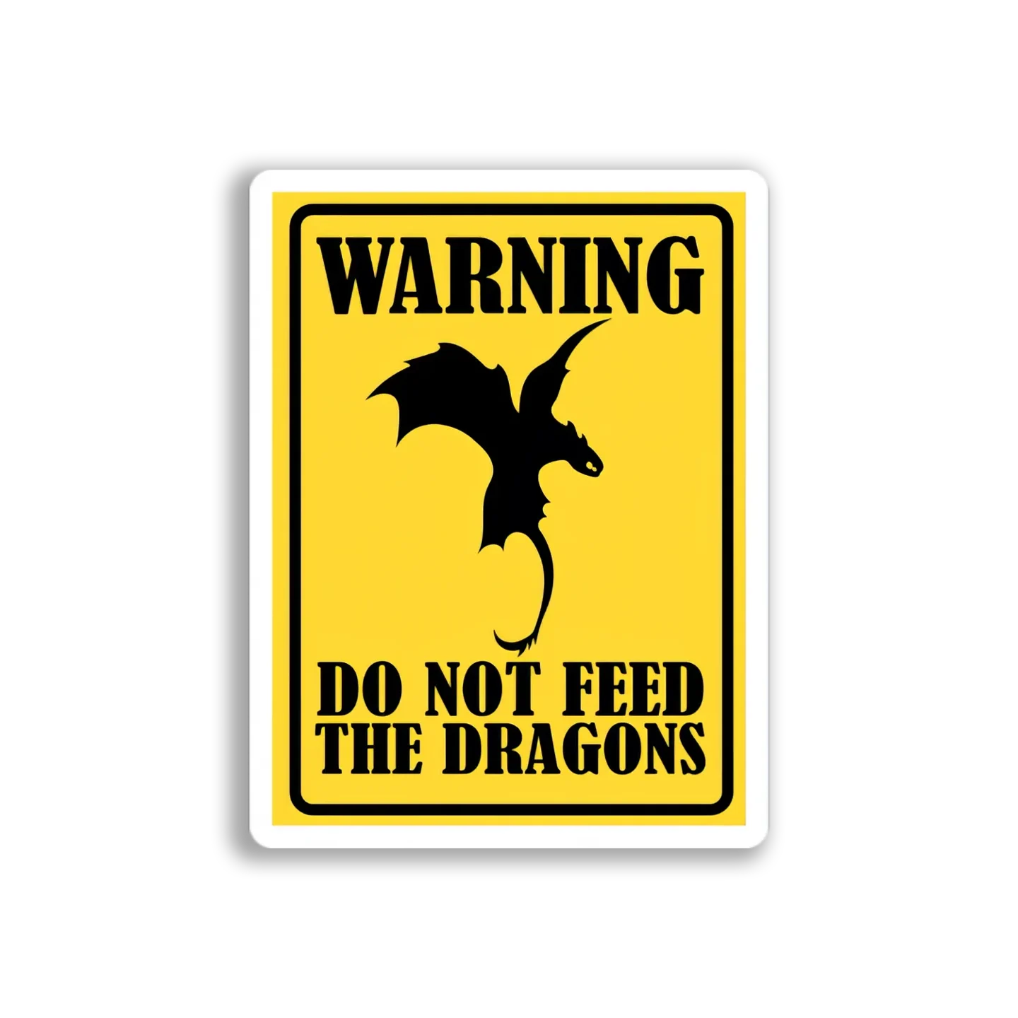 Dragon Warning Sign Sticker