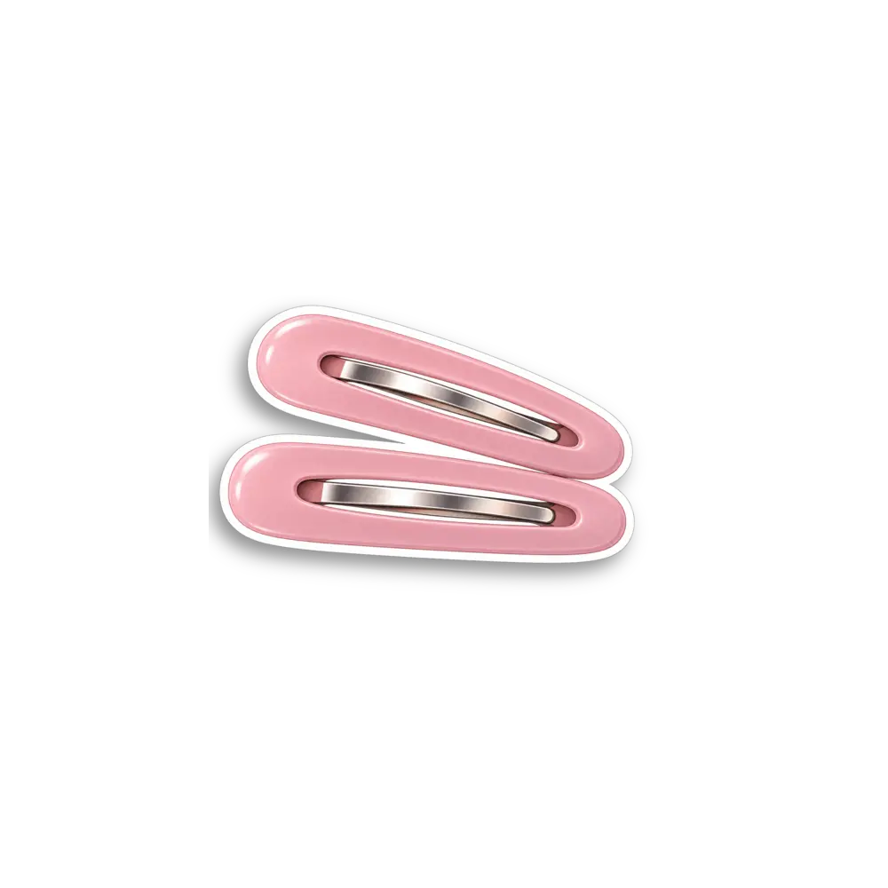 Pink Hair Clips Sticker