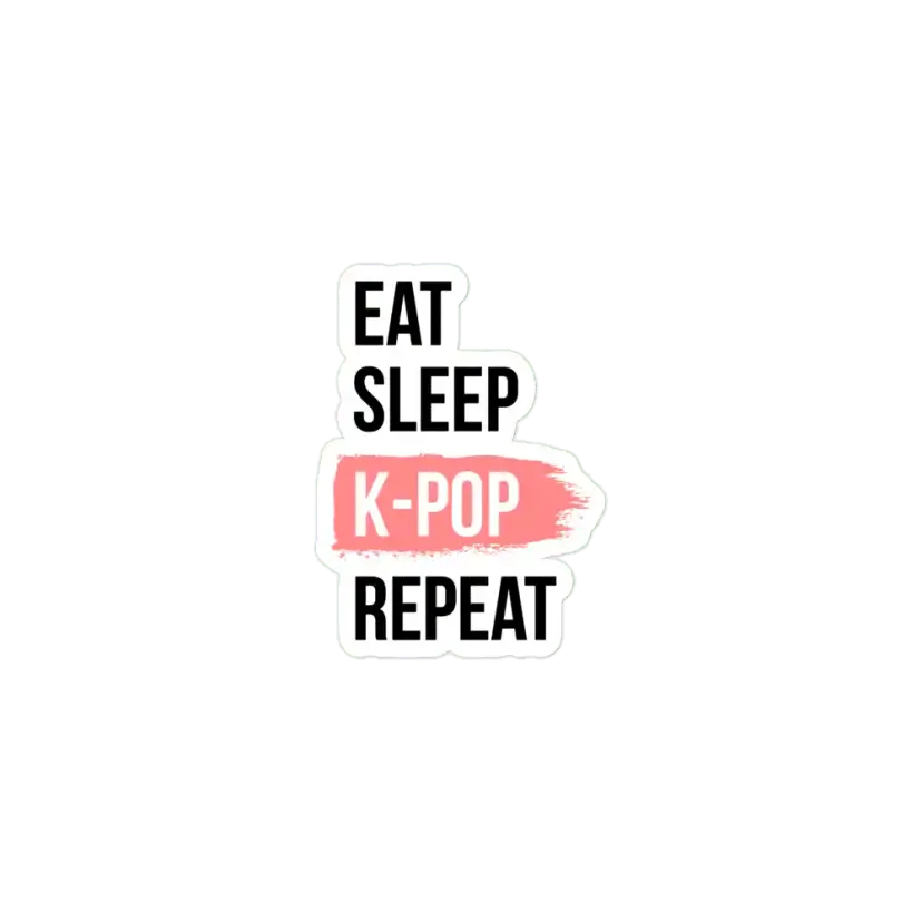 Eat Sleep K-Pop Repeat Sticker