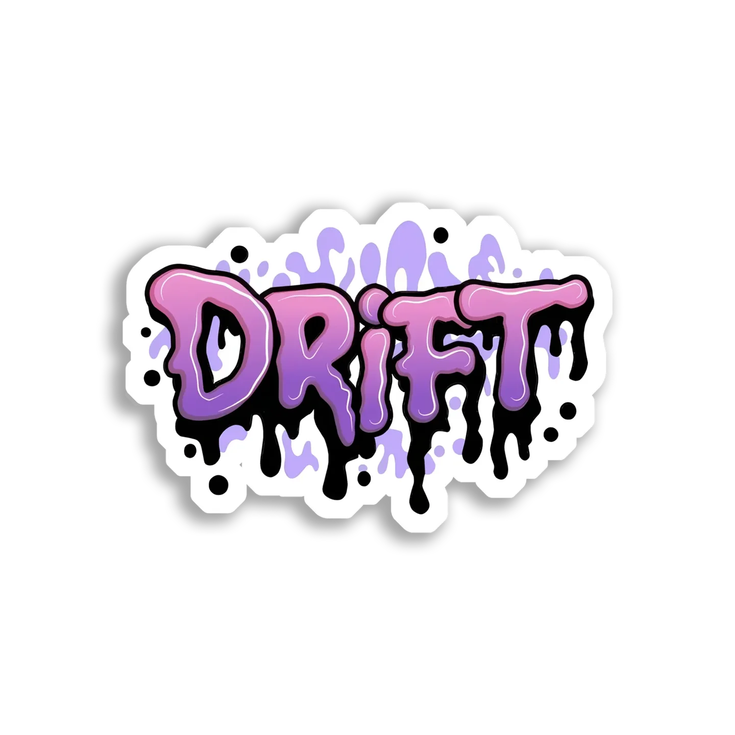 Purple and Black Graffiti Drift Sticker