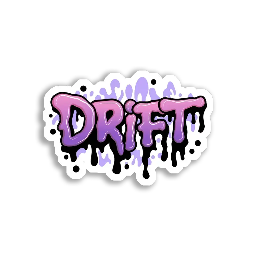 Purple and Black Graffiti Drift Sticker