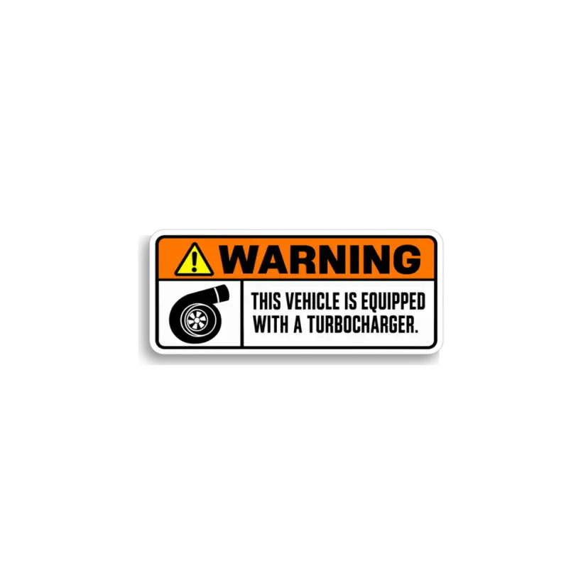 Orange Turbo Warning Sticker