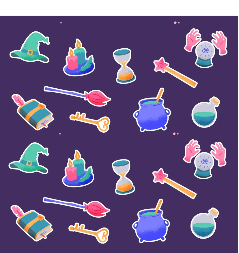 Magic Elements Stickers Set