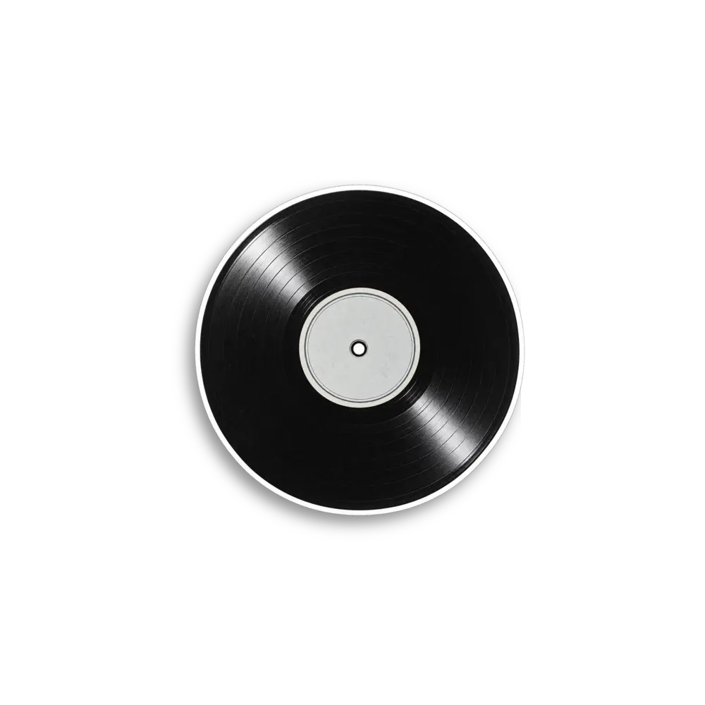 Black Vinyl Record Sticker