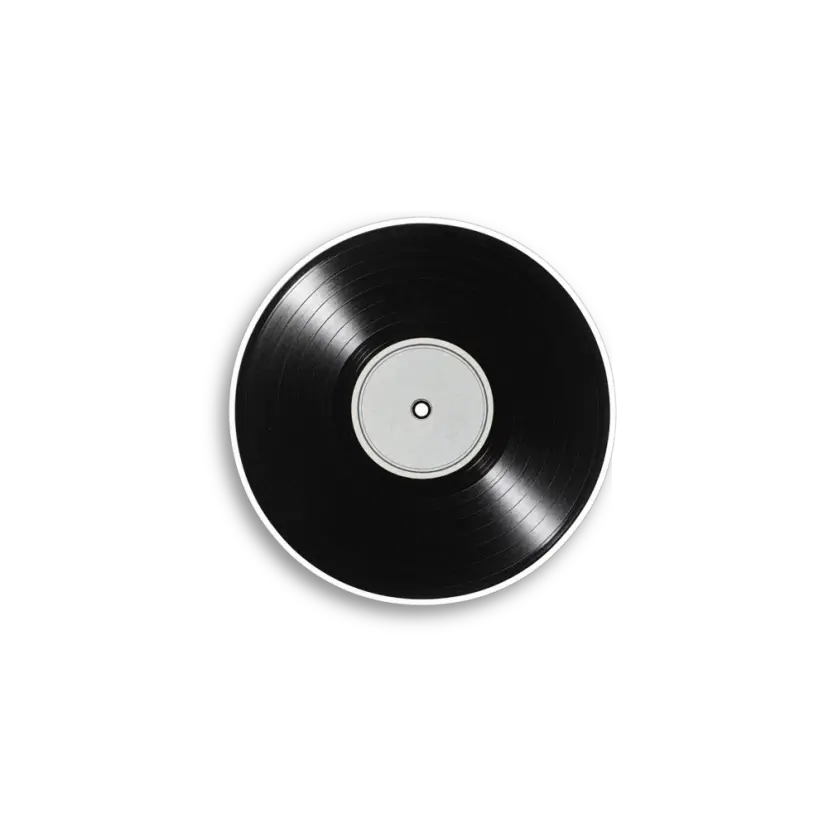 Black Vinyl Record Sticker
