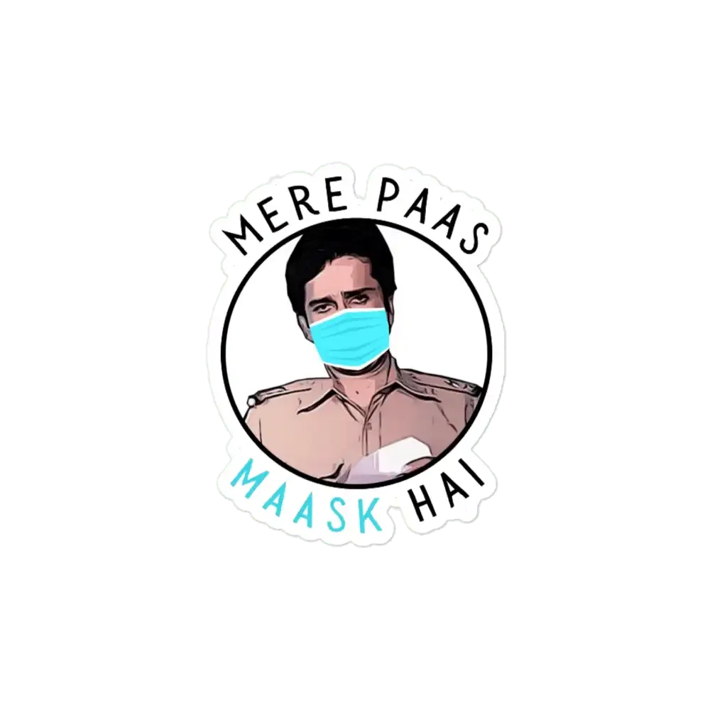 Mere Paas Maask Hai Sticker