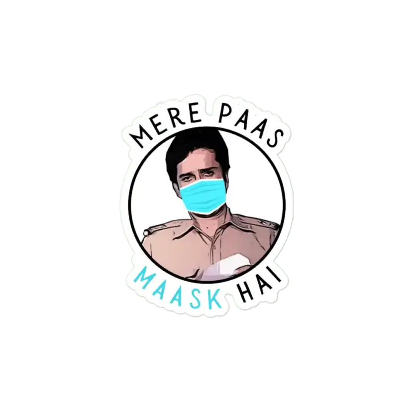 Mere Paas Maask Hai Sticker