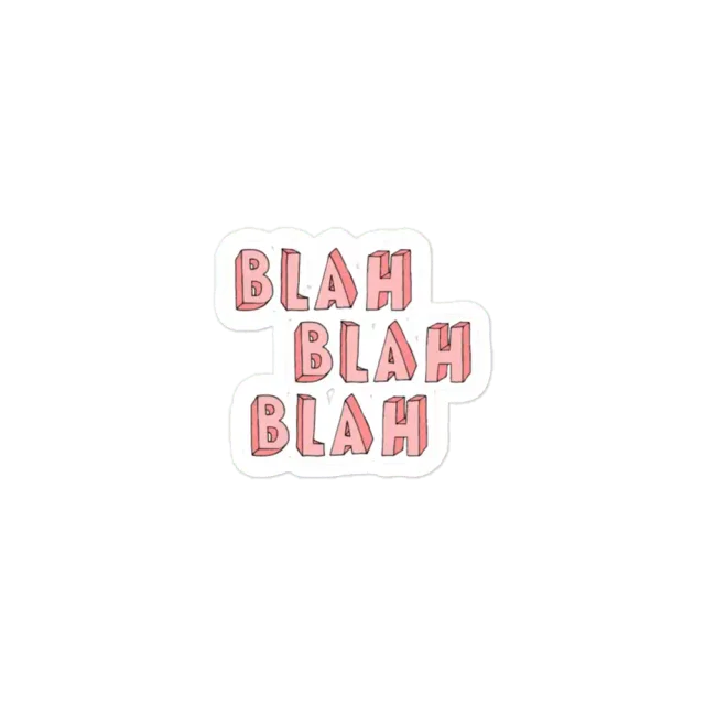Blah Blah Blah Lettering Sticker