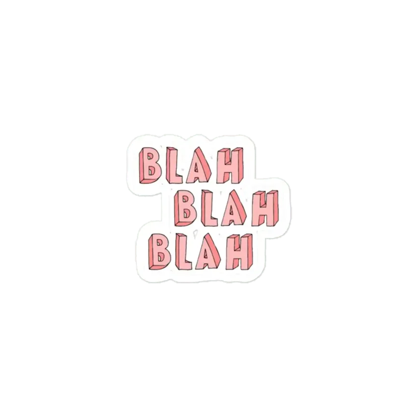 Blah Blah Blah Lettering Sticker