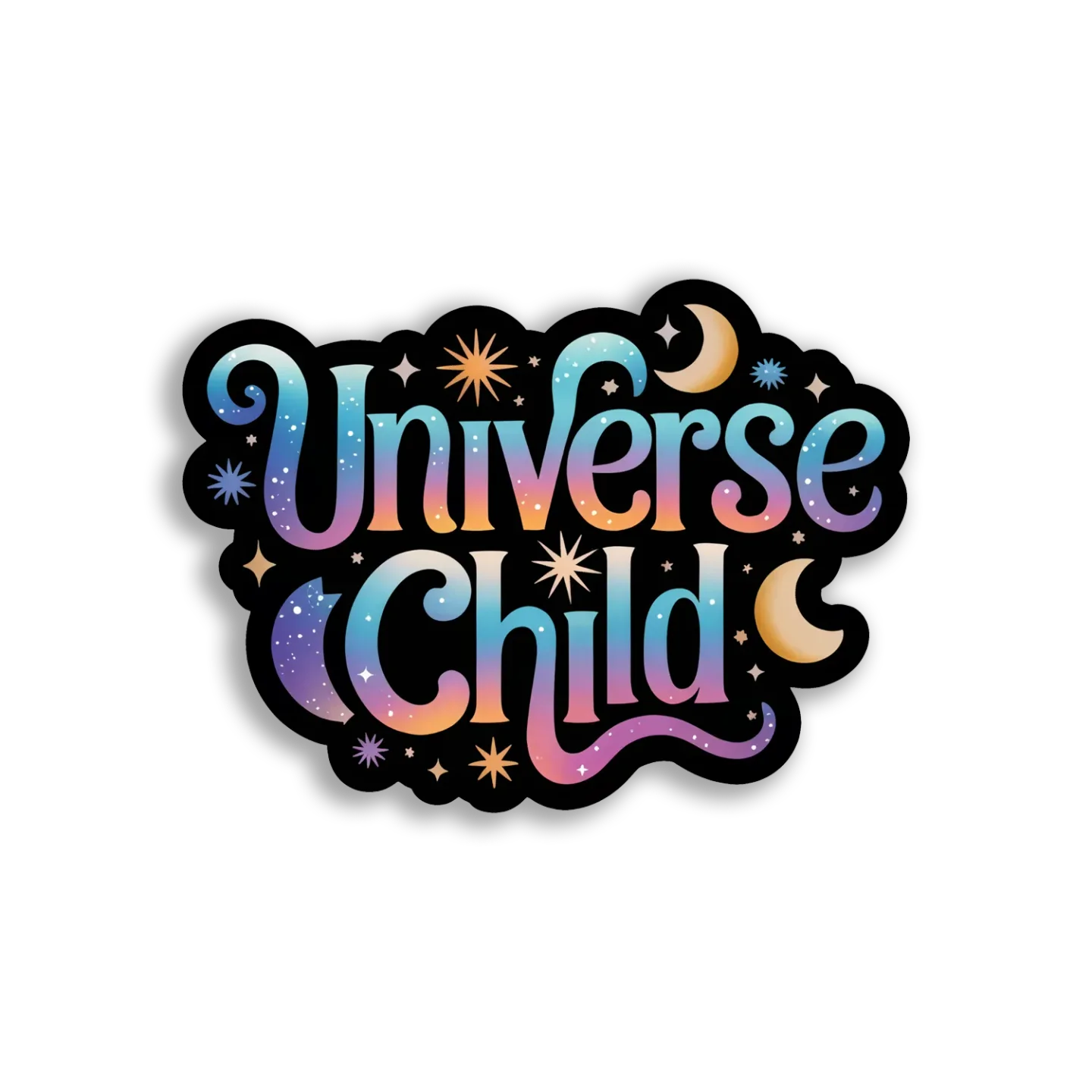 Universe Child With Stars and Moons Sticker