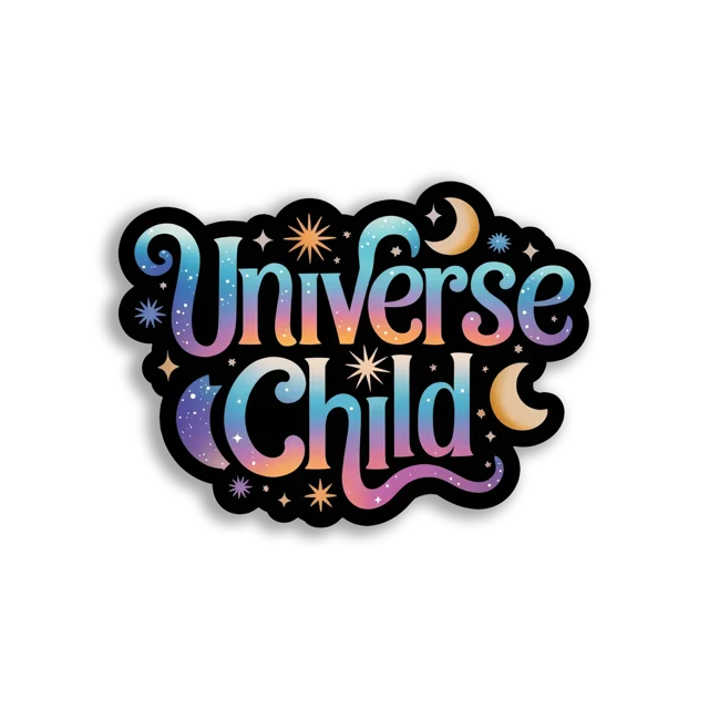 Universe Child With Stars and Moons Sticker