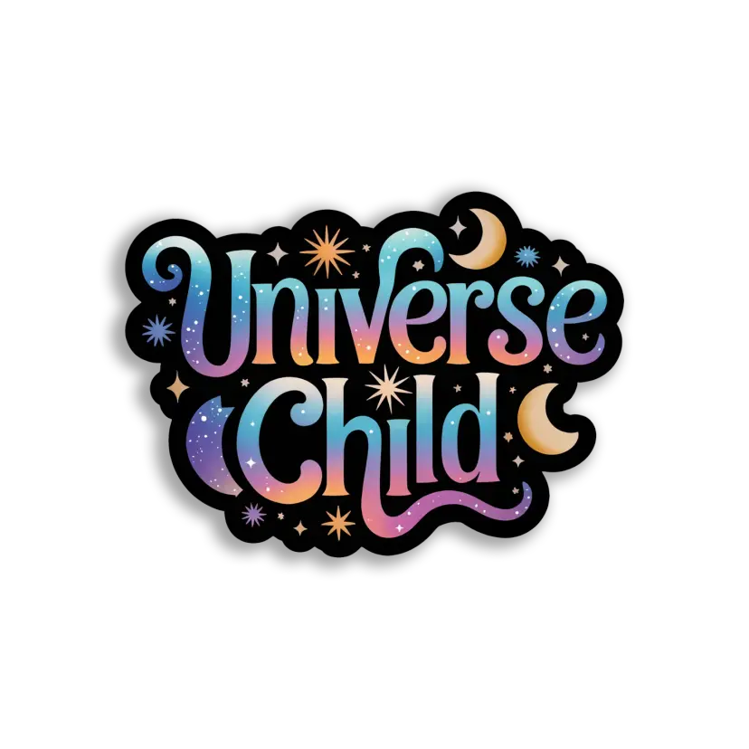 Universe Child With Stars and Moons Sticker