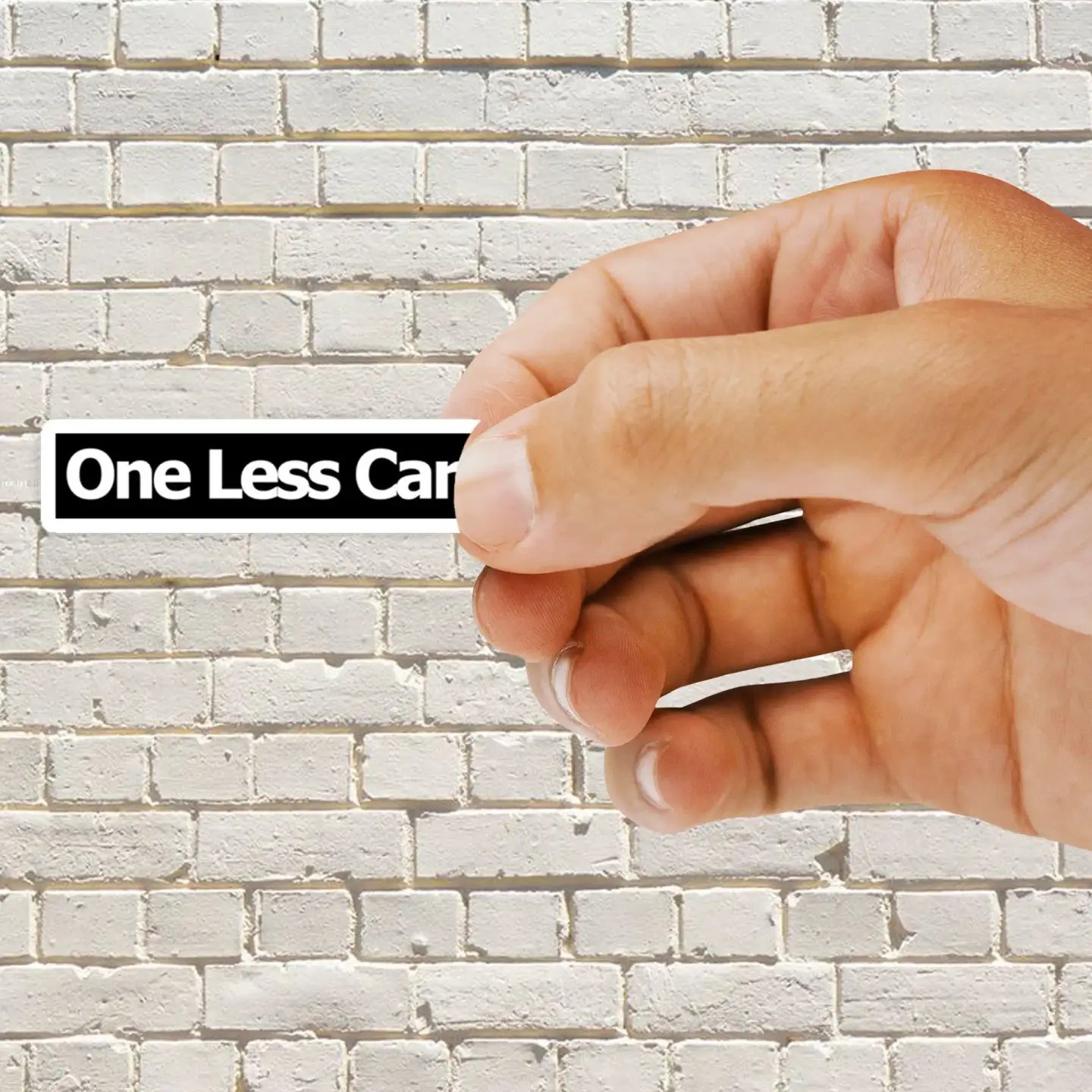 One Less Car Sticker