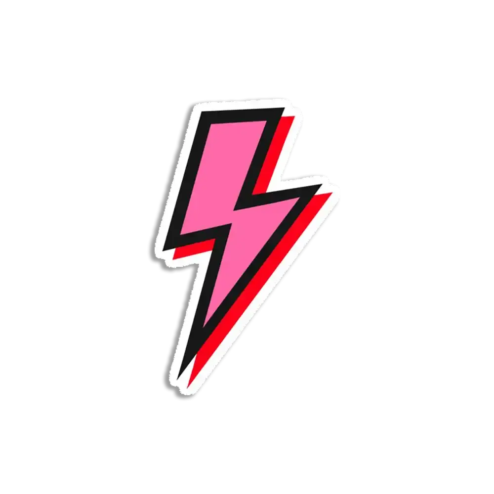 Pink and red lightning bolt Sticker