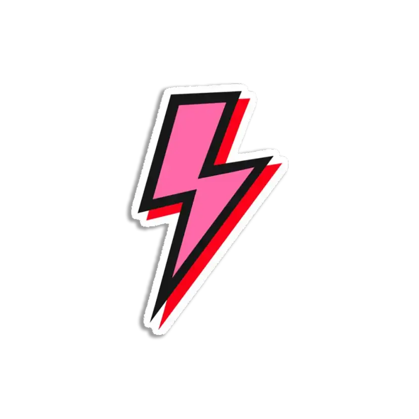 Pink and red lightning bolt Sticker