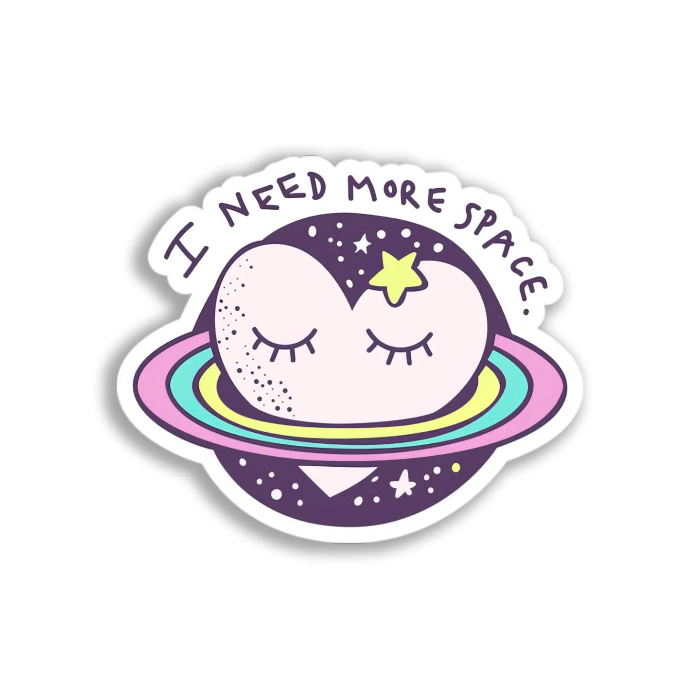 Sleeping Planet Face Sticker
