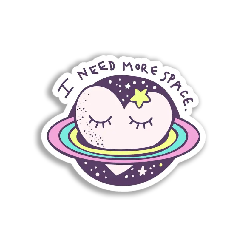 Sleeping Planet Face Sticker