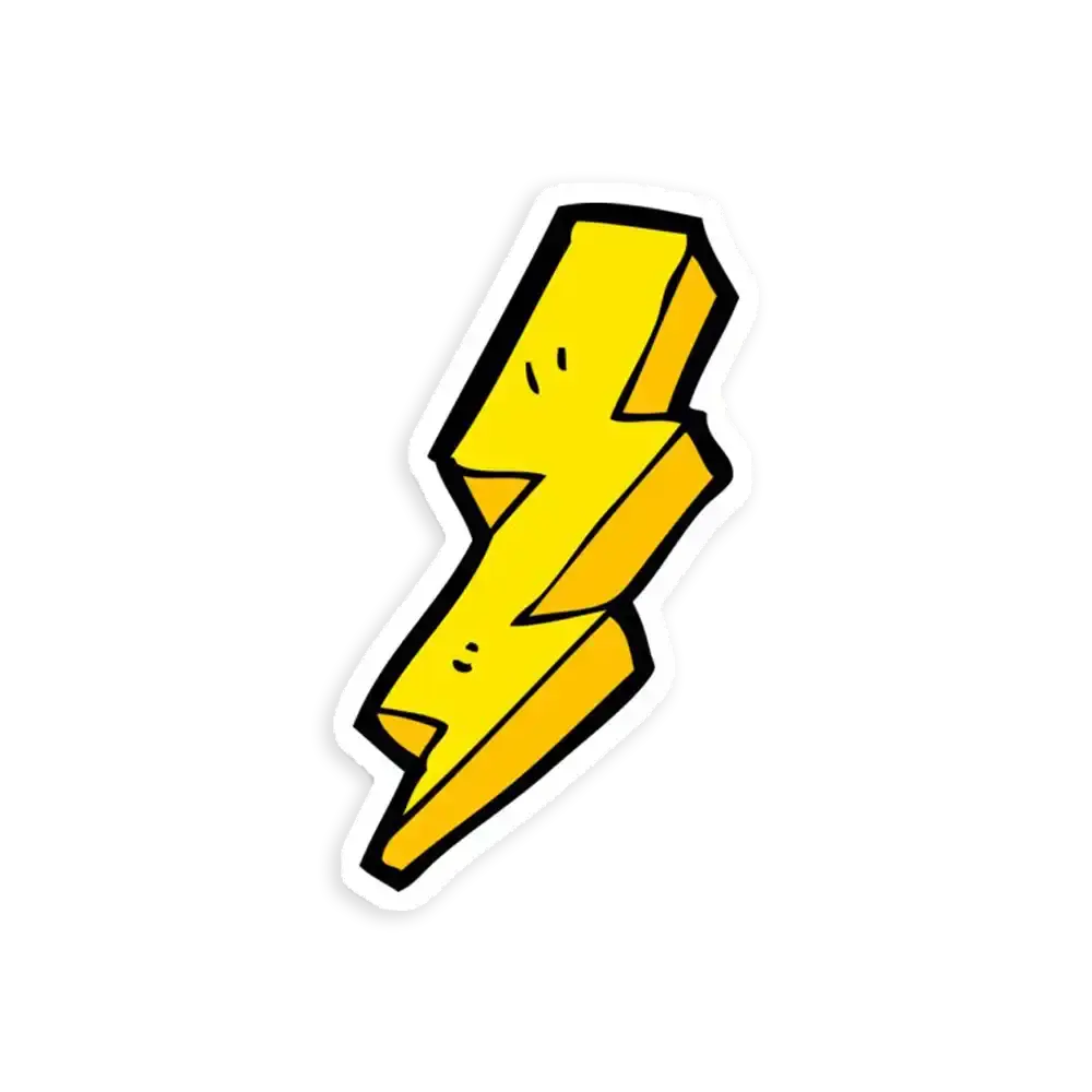 Grunge Bolt Sticker