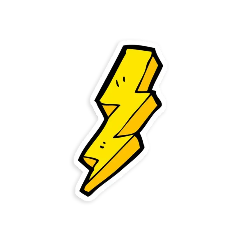 Grunge Bolt Sticker