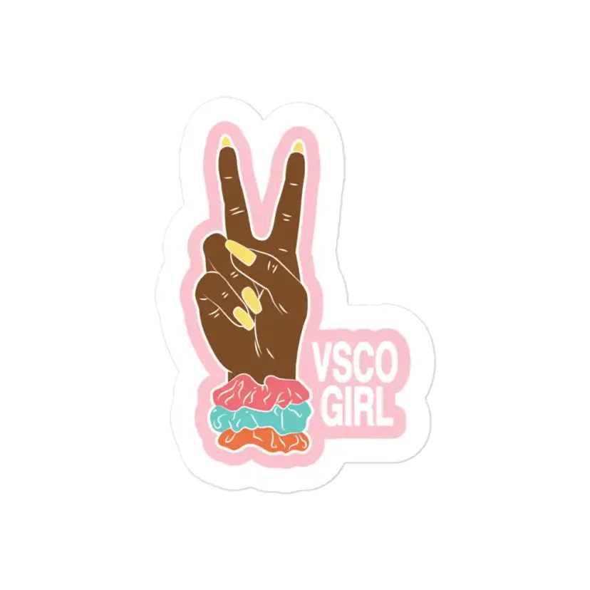 VSCO Girl Peace Gesture Sticker