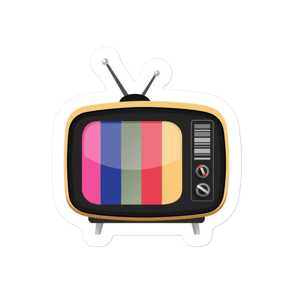 Retro TV Playing Color Bars Sticker