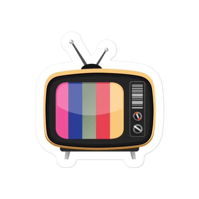 Retro TV Playing Color Bars Sticker