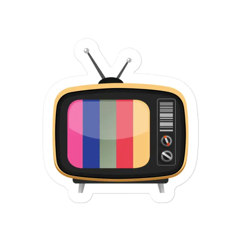 Retro TV Playing Color Bars Sticker