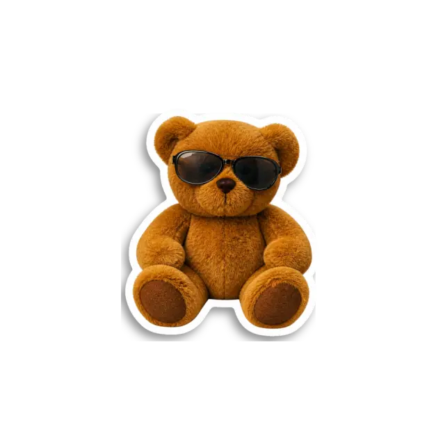Teddy Sunglasses Sticker