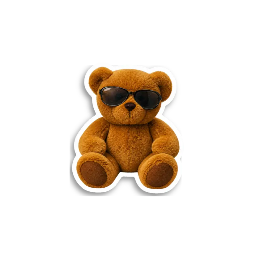 Teddy Sunglasses Sticker