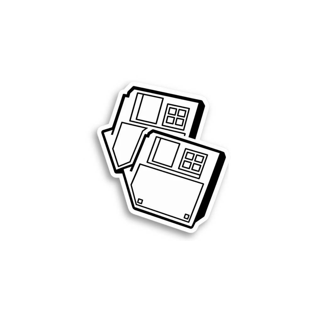 Stacked Floppy Disks Sticker