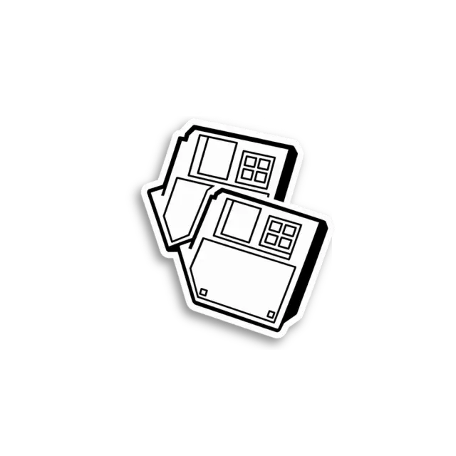Stacked Floppy Disks Sticker