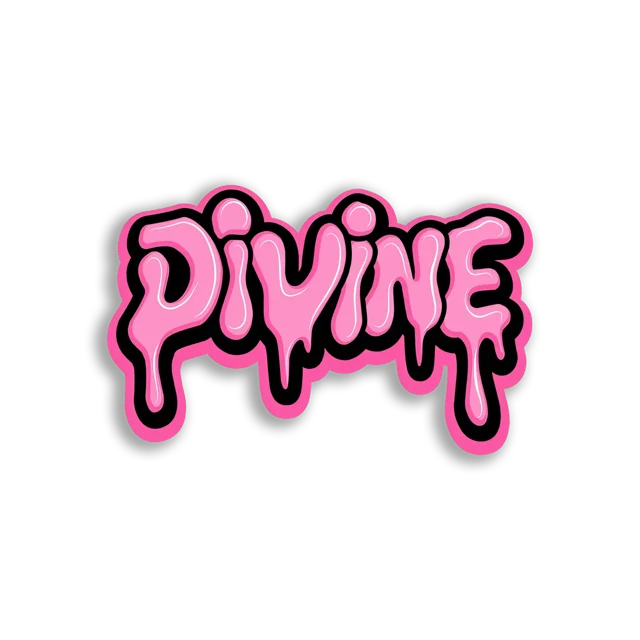 Divine Pink Dripping Text Sticker
