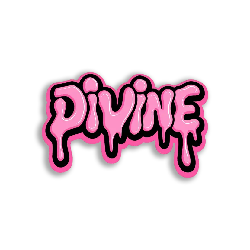 Divine Pink Dripping Text Sticker