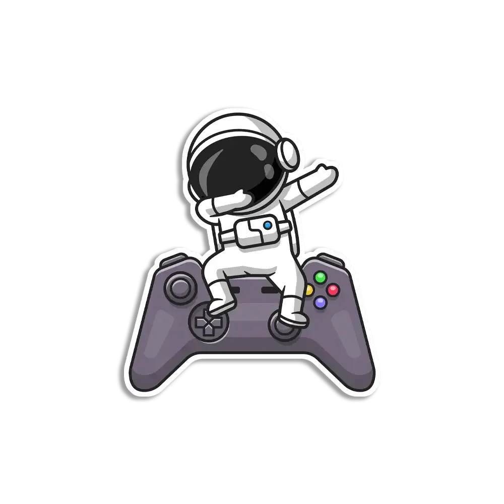 Cute Astronaut Dabbing Game Controlle Sticker