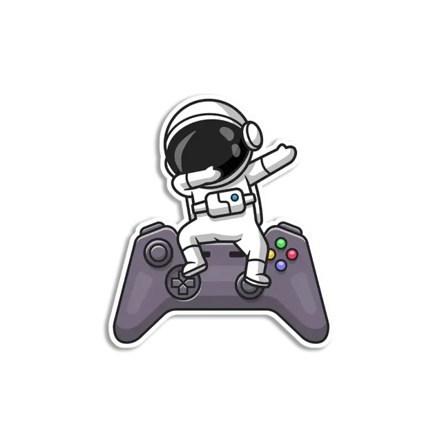Cute Astronaut Dabbing Game Controlle Sticker