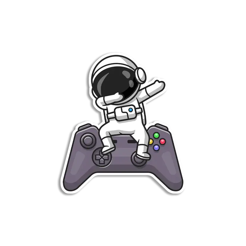 Cute Astronaut Dabbing Game Controlle Sticker