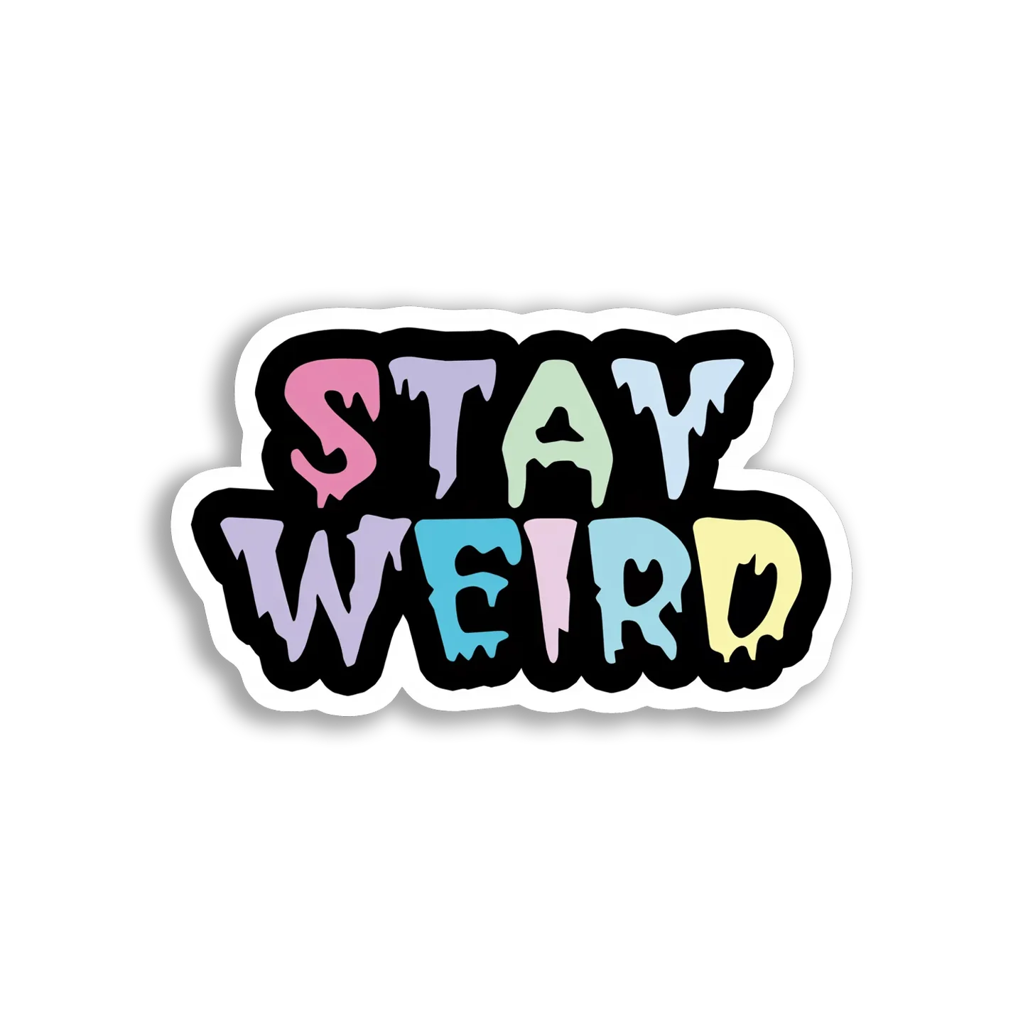 Stay Weird, Pastel Sticker Design Sticker