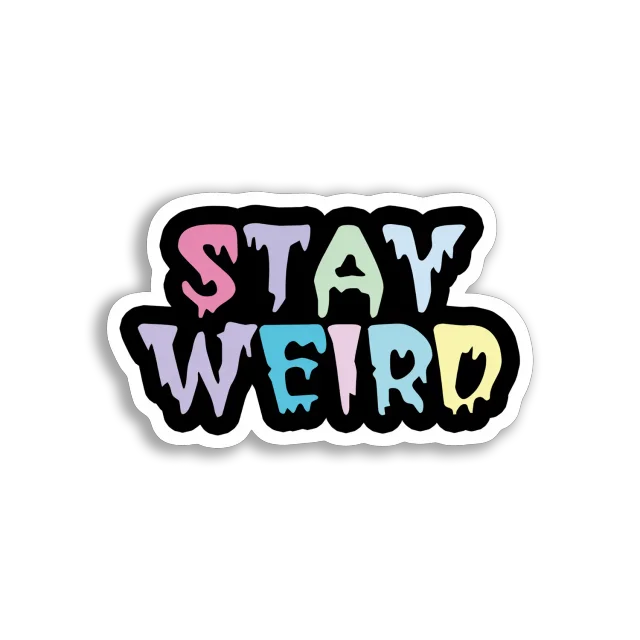 Stay Weird, Pastel Sticker Design Sticker