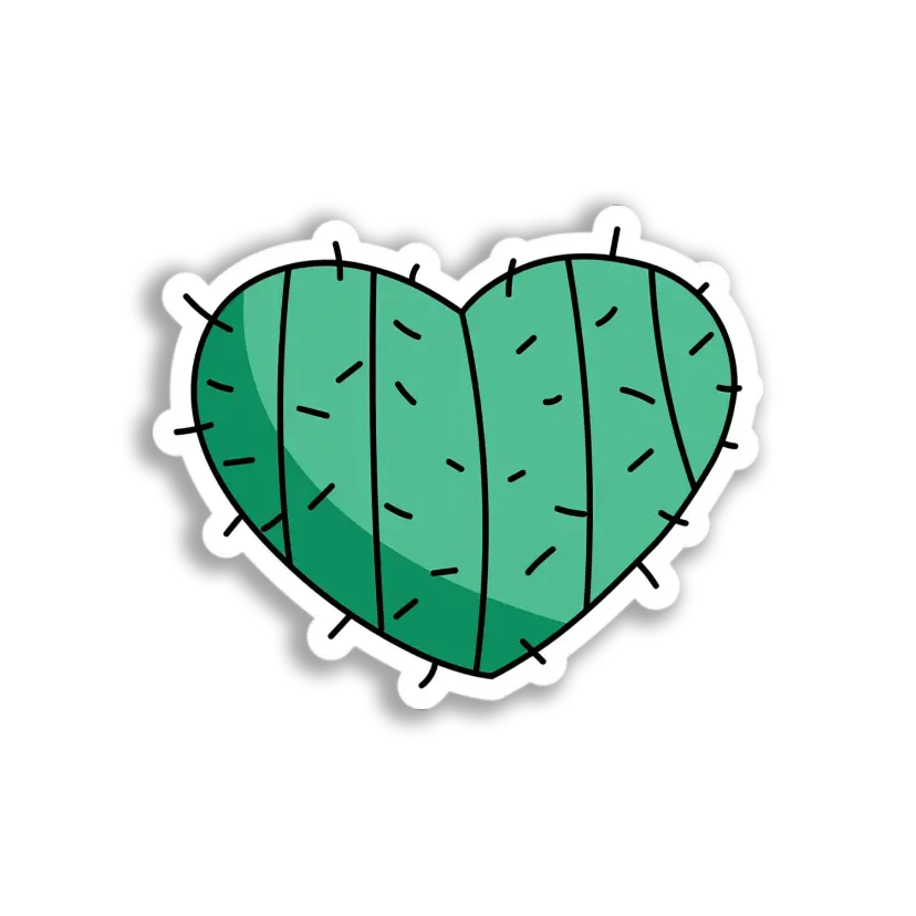 Heart Cactus Sticker
