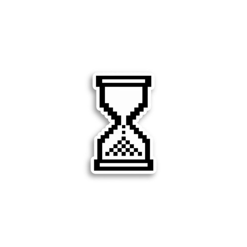 Pixel Hourglass Sticker