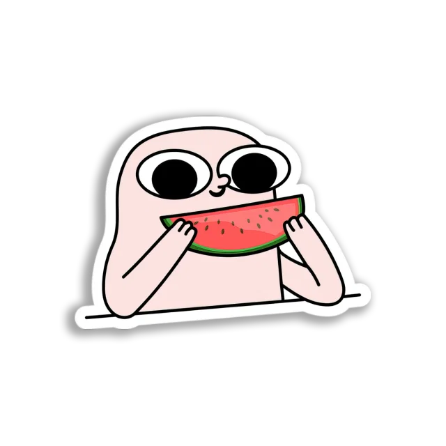 Watermelon Eating Blob Sticker
