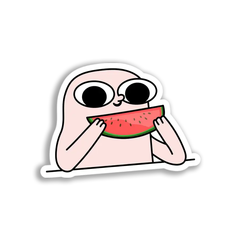 Watermelon Eating Blob Sticker