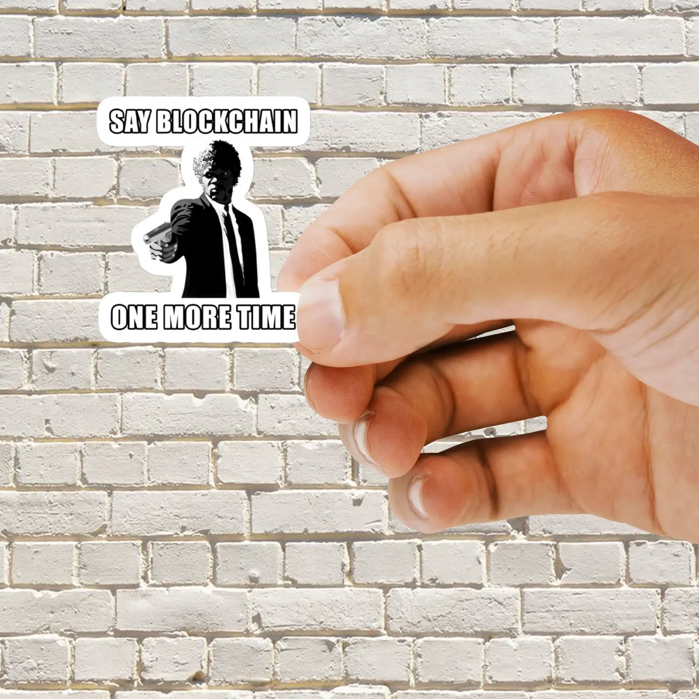 Say Blockchain One More Time Sticker