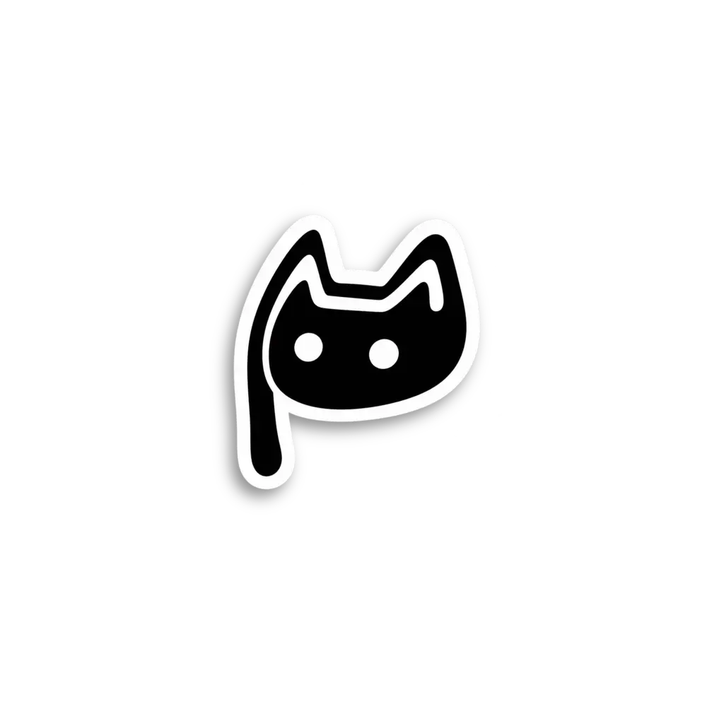 Black Ghost Cat Sticker
