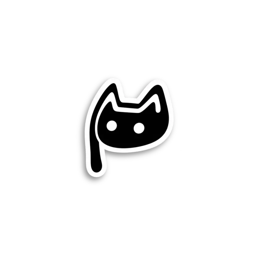 Black Ghost Cat Sticker