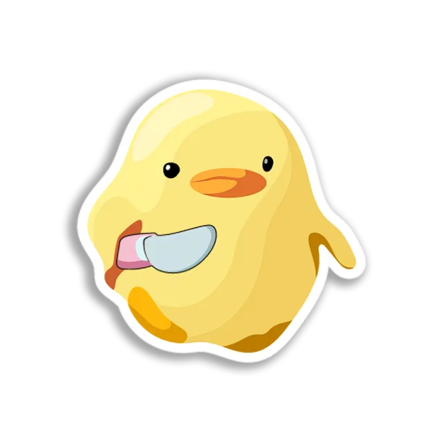 Knife-Wielding Chick Sticker