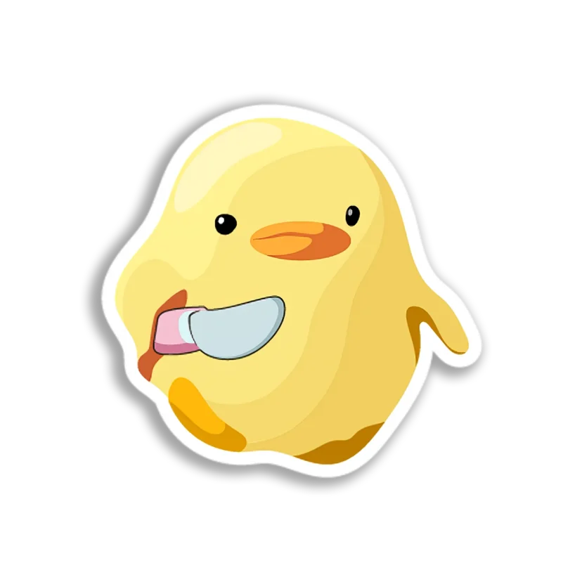 Knife-Wielding Chick Sticker