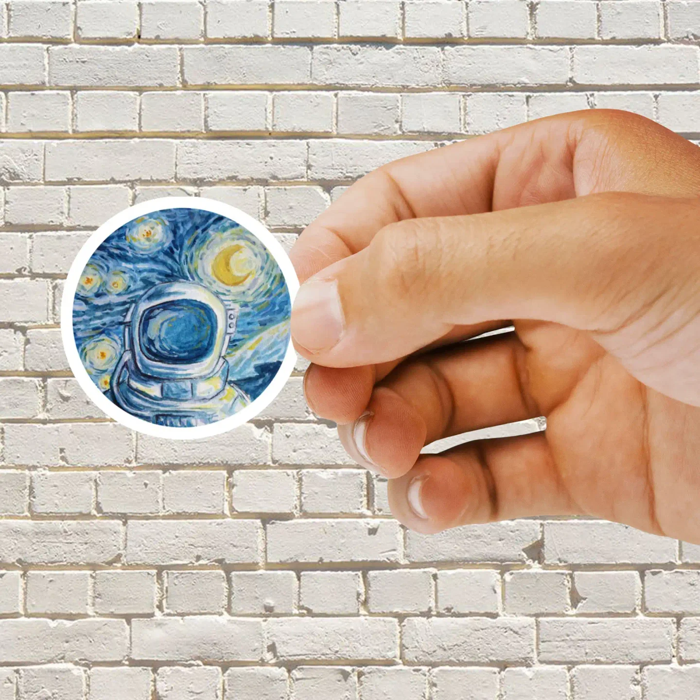 Van Gogh space astronaut painting Sticker
