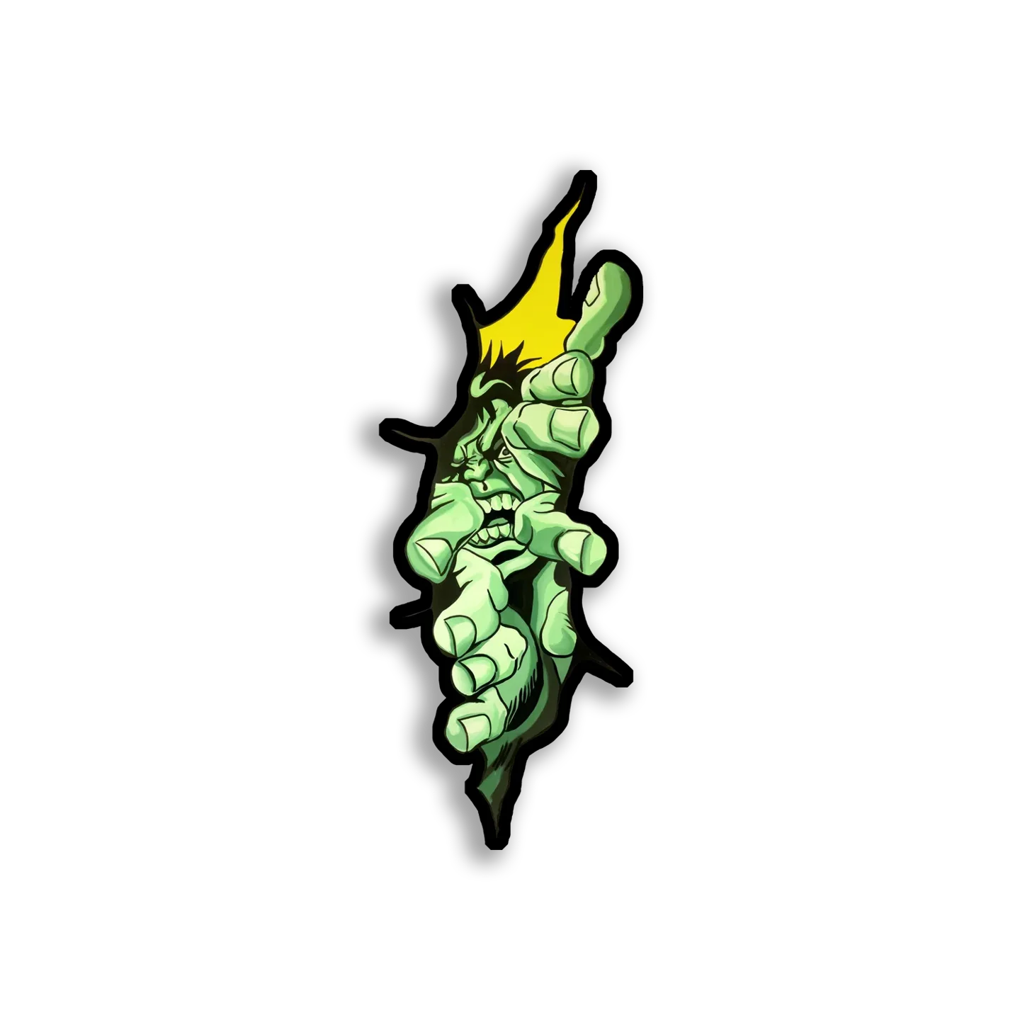 Green Monster Breaking Through Sticker