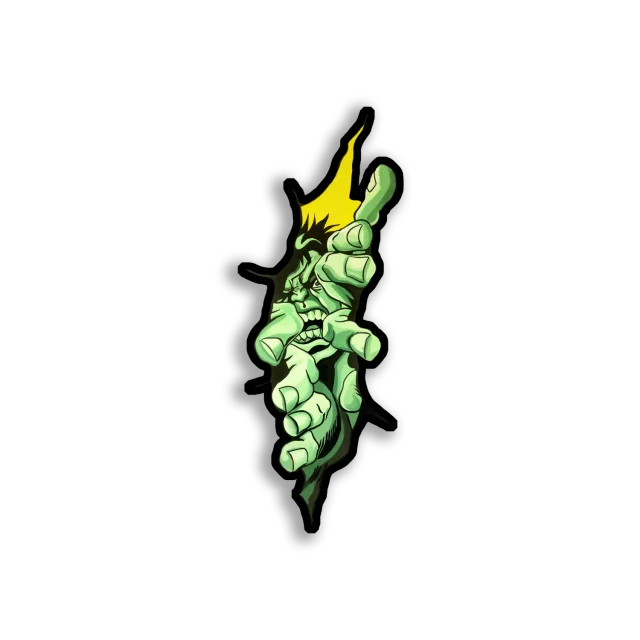 Green Monster Breaking Through Sticker
